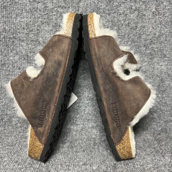Birkenstock Sandals Womens Size 5 Brown Arizona Shearling Made in Germany EU 36 - Picture 6 of 9